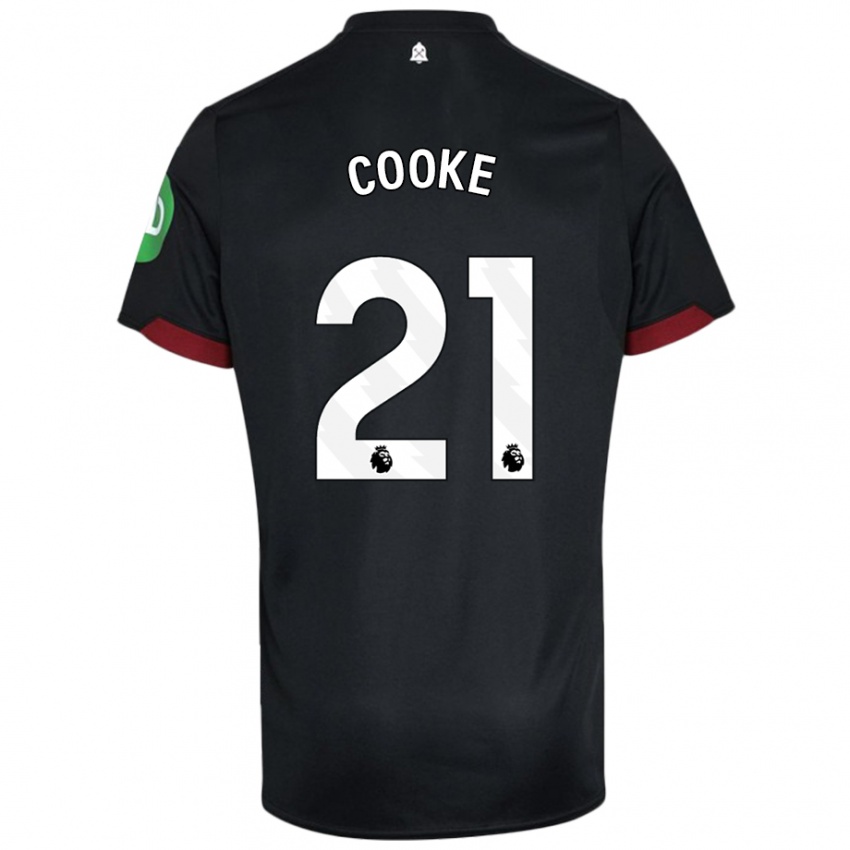 Niño Camiseta Shannon Cooke #21 Negro Blanco 2ª Equipación 2024/25 La Camisa Perú