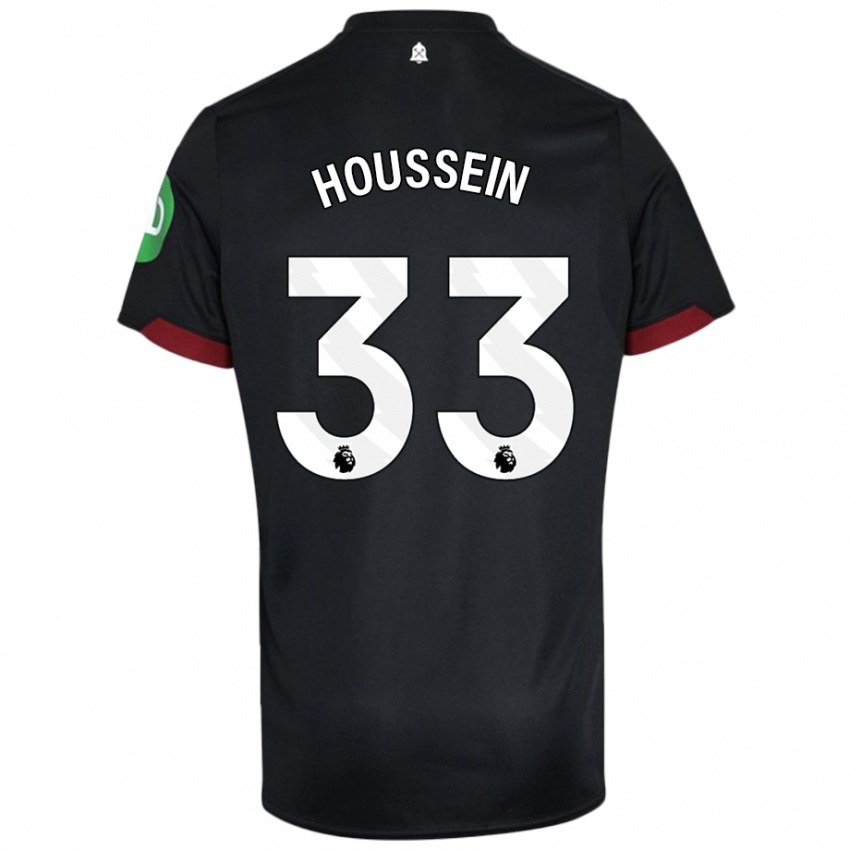 Niño Camiseta Halle Houssein #33 Negro Blanco 2ª Equipación 2024/25 La Camisa Perú