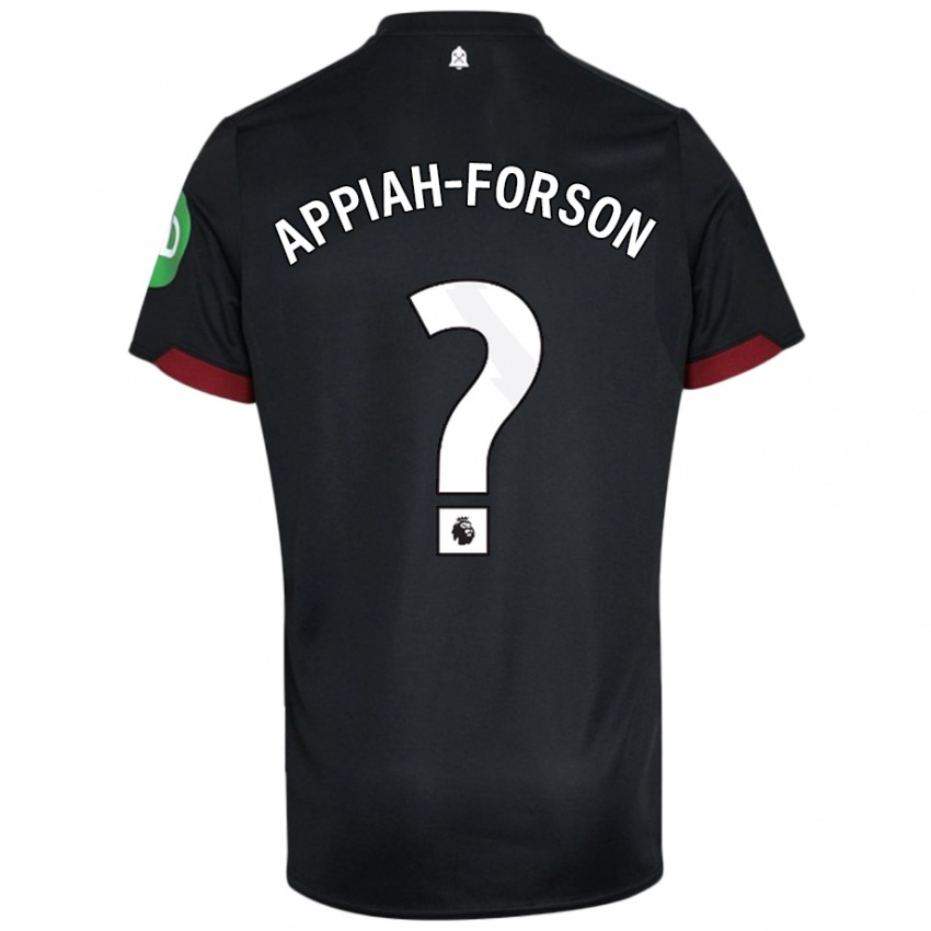 Niño Camiseta Keenan Appiah-Forson #0 Negro Blanco 2ª Equipación 2024/25 La Camisa Perú