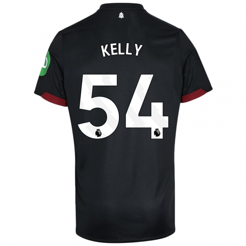 Niño Camiseta Patrick Kelly #54 Negro Blanco 2ª Equipación 2024/25 La Camisa Perú