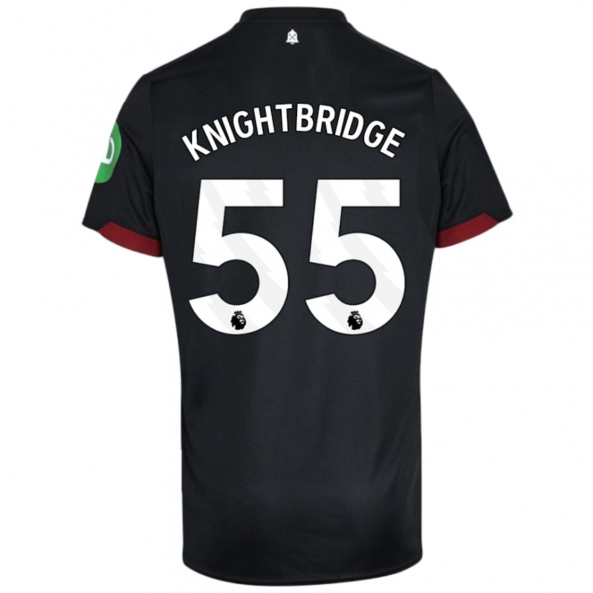 Niño Camiseta Jacob Knightbridge #55 Negro Blanco 2ª Equipación 2024/25 La Camisa Perú