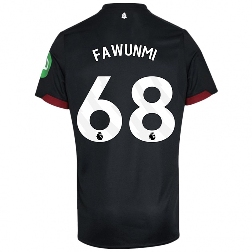 Niño Camiseta Favour Fawunmi #68 Negro Blanco 2ª Equipación 2024/25 La Camisa Perú