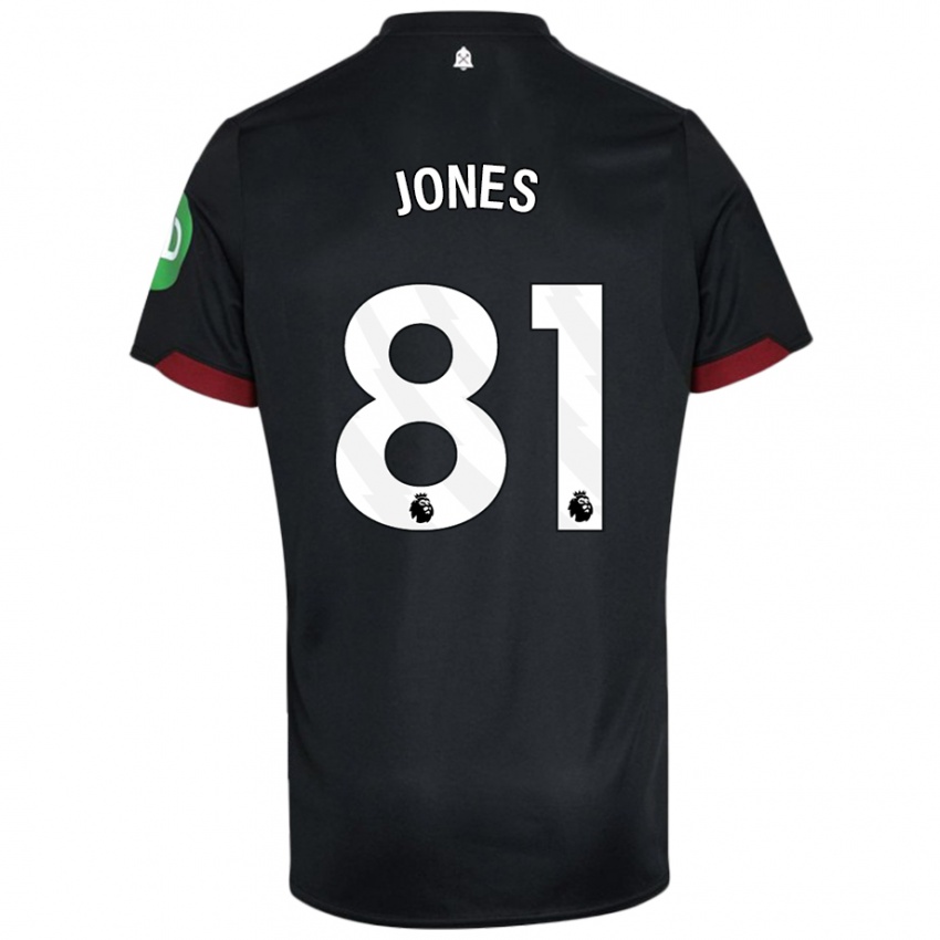 Niño Camiseta Liam Jones #81 Negro Blanco 2ª Equipación 2024/25 La Camisa Perú