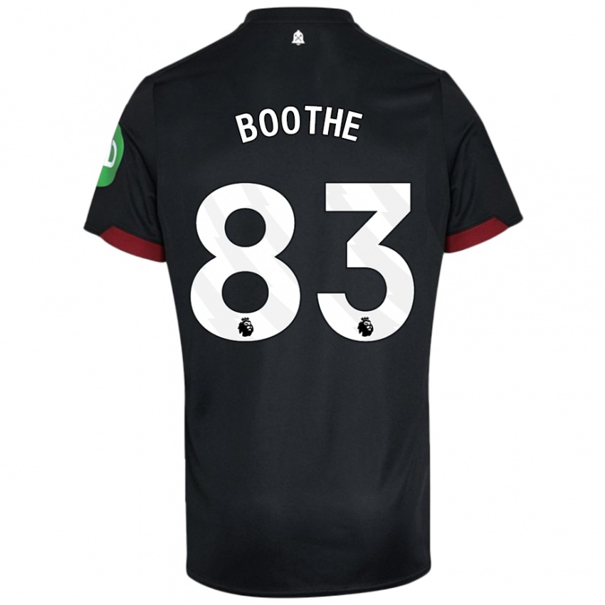 Niño Camiseta Sebastian Boothe #83 Negro Blanco 2ª Equipación 2024/25 La Camisa Perú