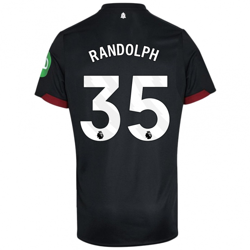 Niño Camiseta Darren Randolph #35 Negro Blanco 2ª Equipación 2024/25 La Camisa Perú