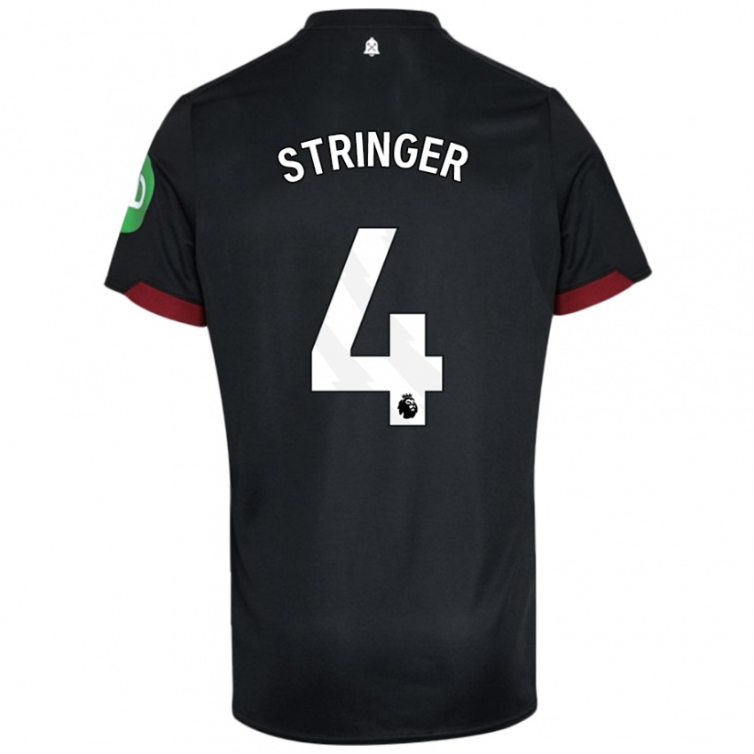 Niño Camiseta Abbey-Leigh Stringer #4 Negro Blanco 2ª Equipación 2024/25 La Camisa Perú