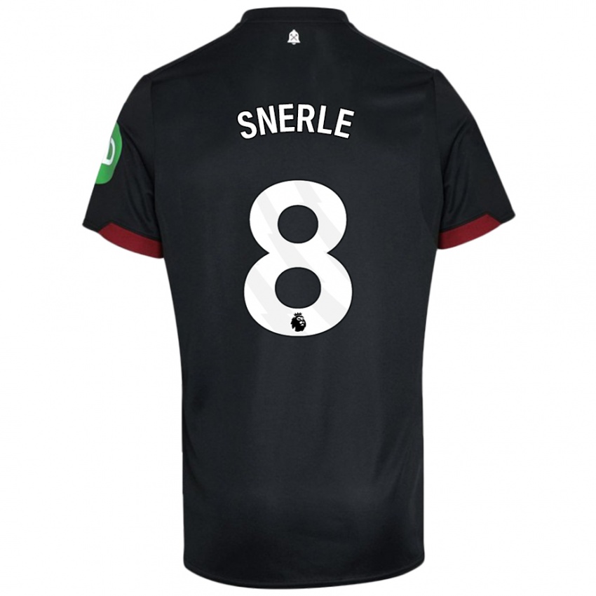 Niño Camiseta Emma Snerle #8 Negro Blanco 2ª Equipación 2024/25 La Camisa Perú