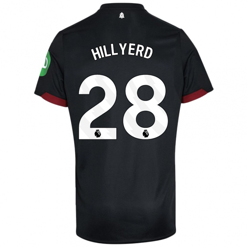 Niño Camiseta Sophie Hillyerd #28 Negro Blanco 2ª Equipación 2024/25 La Camisa Perú