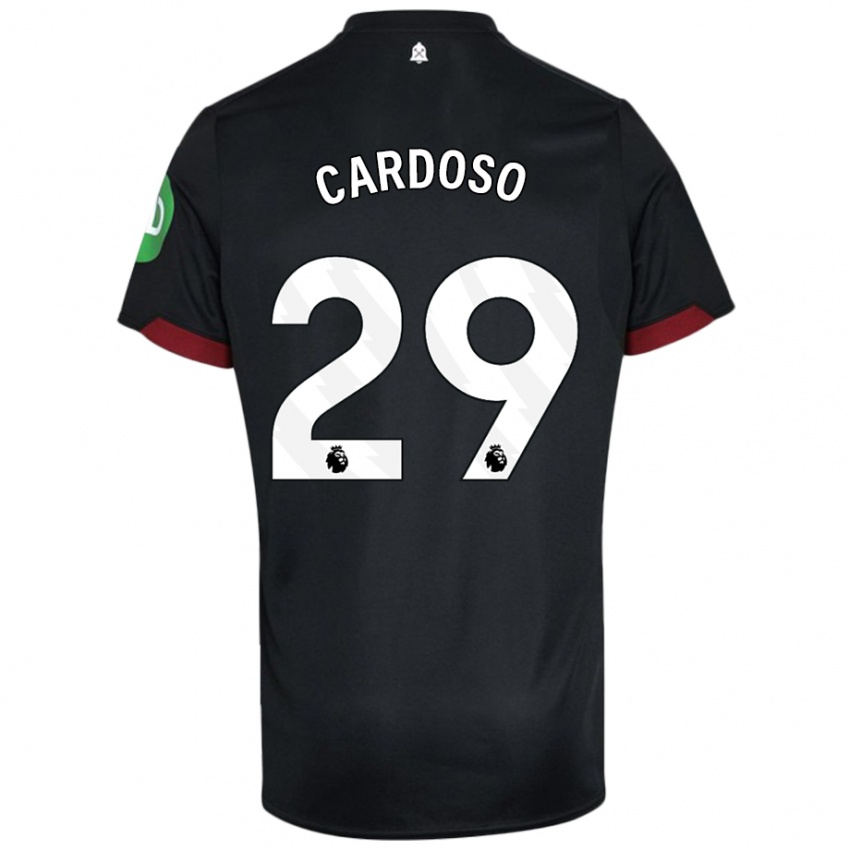 Niño Camiseta Goncalo Cardoso #29 Negro Blanco 2ª Equipación 2024/25 La Camisa Perú