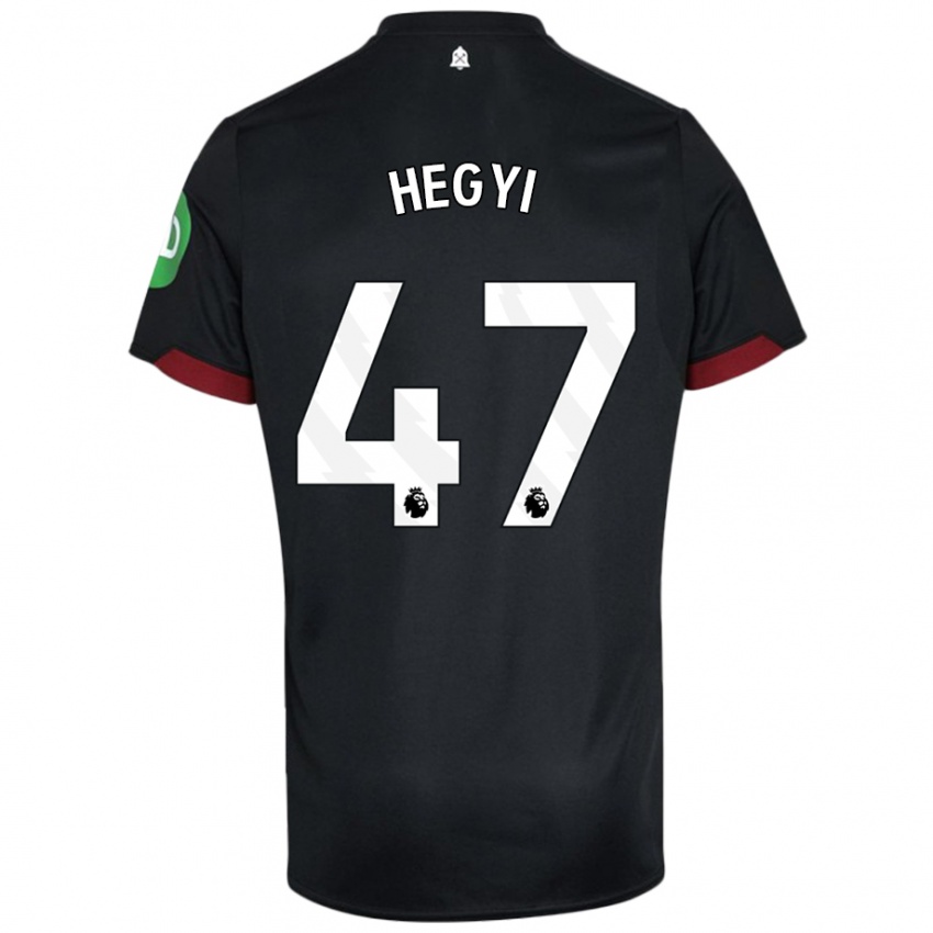 Niño Camiseta Krisztian Hegyi #47 Negro Blanco 2ª Equipación 2024/25 La Camisa Perú