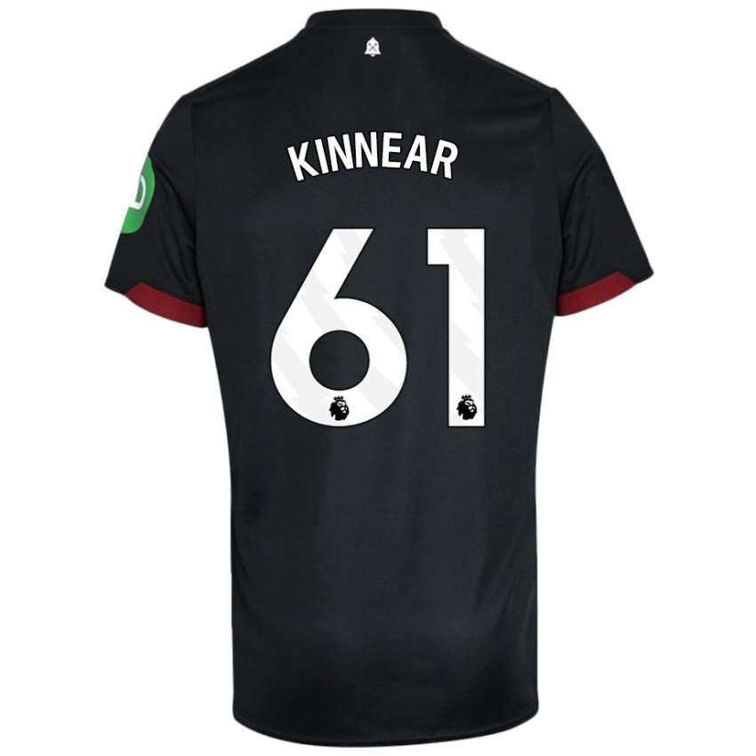 Niño Camiseta Brian Kinnear #61 Negro Blanco 2ª Equipación 2024/25 La Camisa Perú