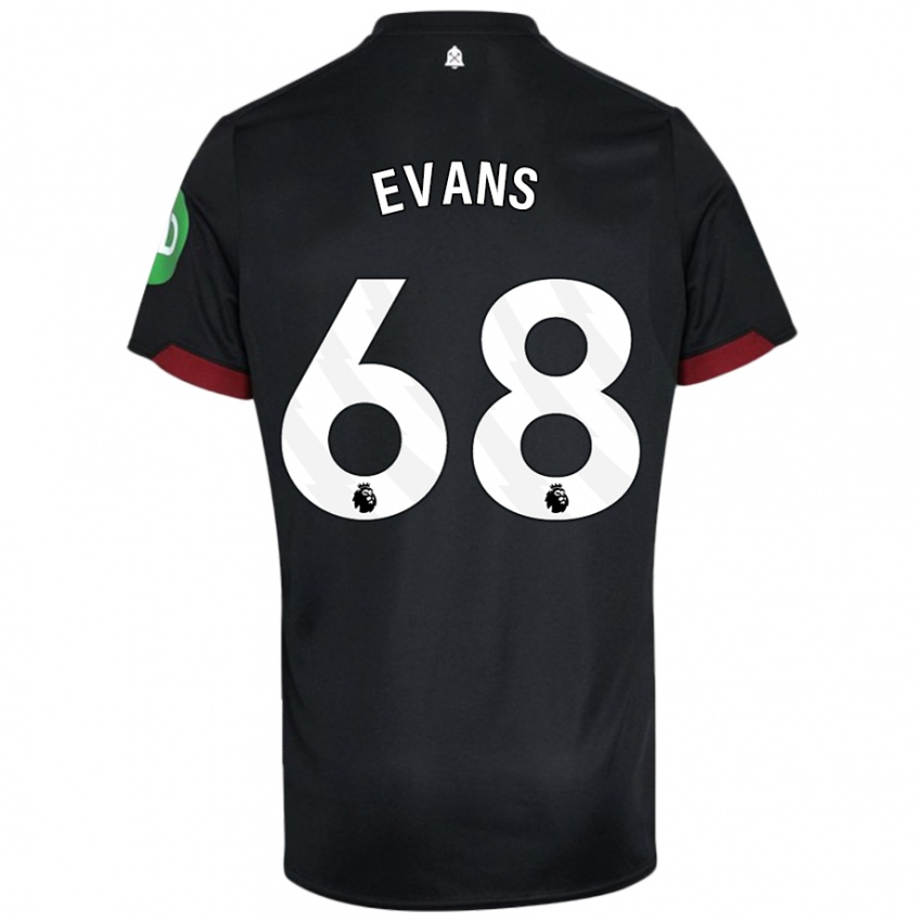 Niño Camiseta Isaac Evans #68 Negro Blanco 2ª Equipación 2024/25 La Camisa Perú