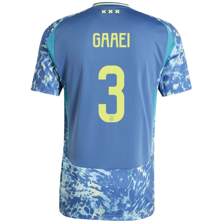 Niño Camiseta Anton Gaaei #3 Gris Azul Amarillo 2ª Equipación 2024/25 La Camisa Perú