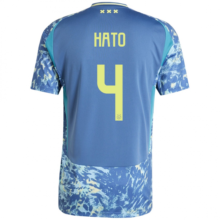 Niño Camiseta Jorrel Hato #4 Gris Azul Amarillo 2ª Equipación 2024/25 La Camisa Perú