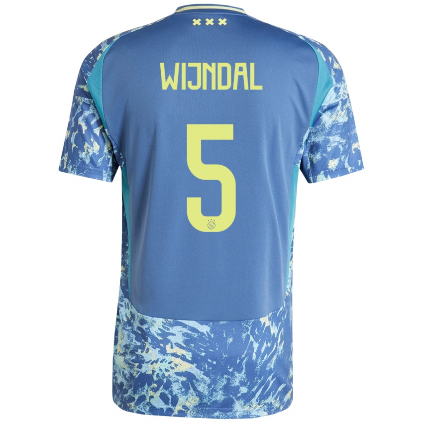 Niño Camiseta Owen Wijndal #5 Gris Azul Amarillo 2ª Equipación 2024/25 La Camisa Perú