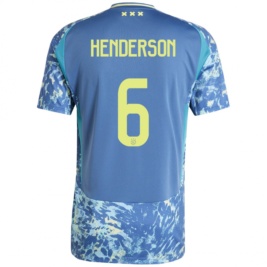 Niño Camiseta Jordan Henderson #6 Gris Azul Amarillo 2ª Equipación 2024/25 La Camisa Perú