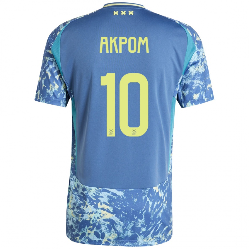 Niño Camiseta Chuba Akpom #10 Gris Azul Amarillo 2ª Equipación 2024/25 La Camisa Perú