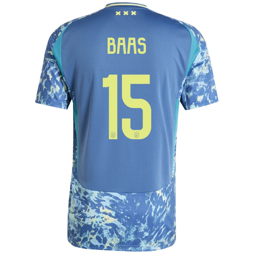 Niño Camiseta Youri Baas #15 Gris Azul Amarillo 2ª Equipación 2024/25 La Camisa Perú