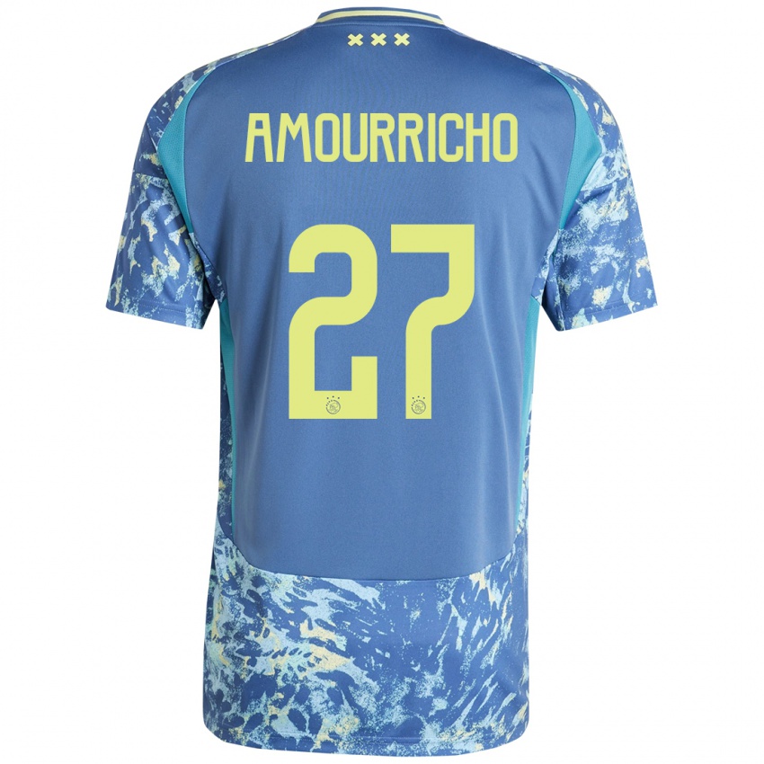 Niño Camiseta Amourricho Van Axel Dongen #27 Gris Azul Amarillo 2ª Equipación 2024/25 La Camisa Perú