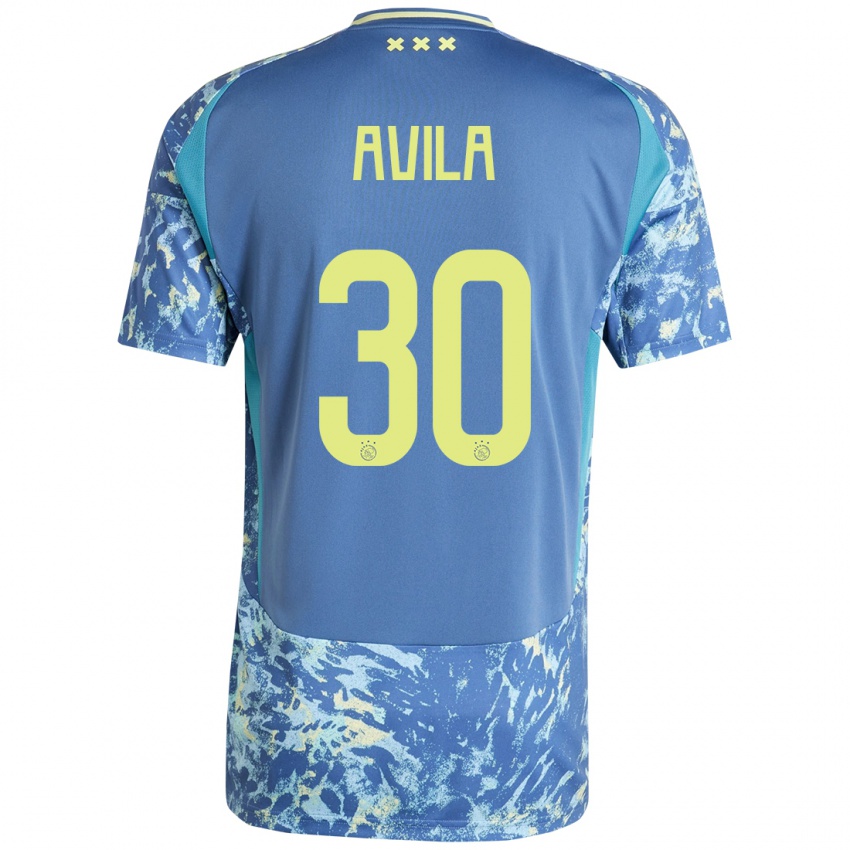 Niño Camiseta Gastón Ávila #30 Gris Azul Amarillo 2ª Equipación 2024/25 La Camisa Perú