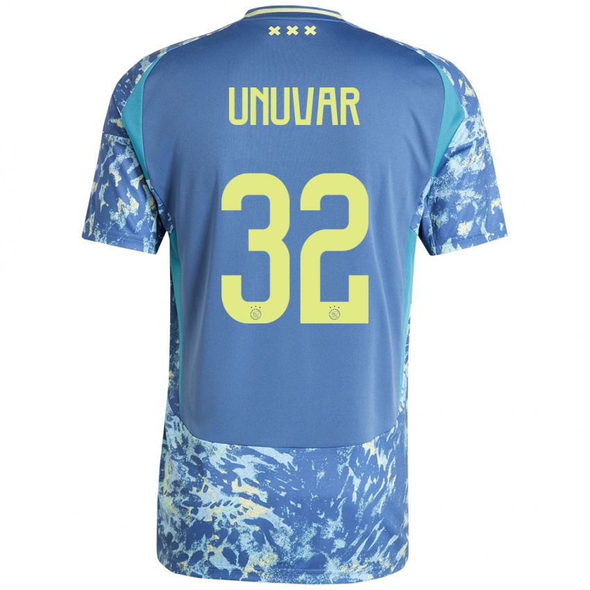 Niño Camiseta Naci Ünüvar #32 Gris Azul Amarillo 2ª Equipación 2024/25 La Camisa Perú