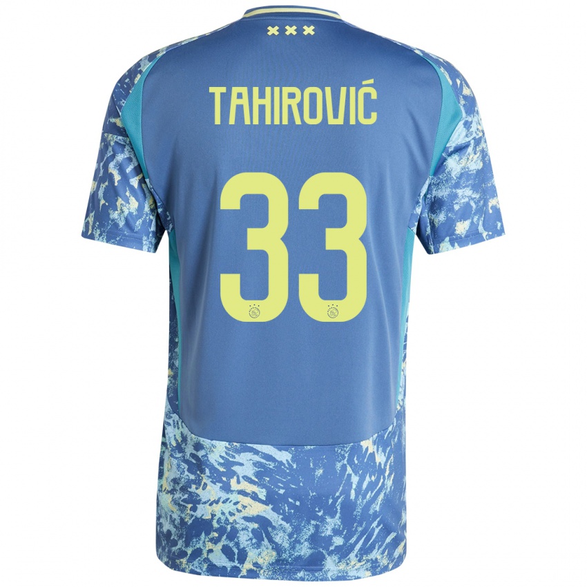 Niño Camiseta Benjamin Tahirovic #33 Gris Azul Amarillo 2ª Equipación 2024/25 La Camisa Perú