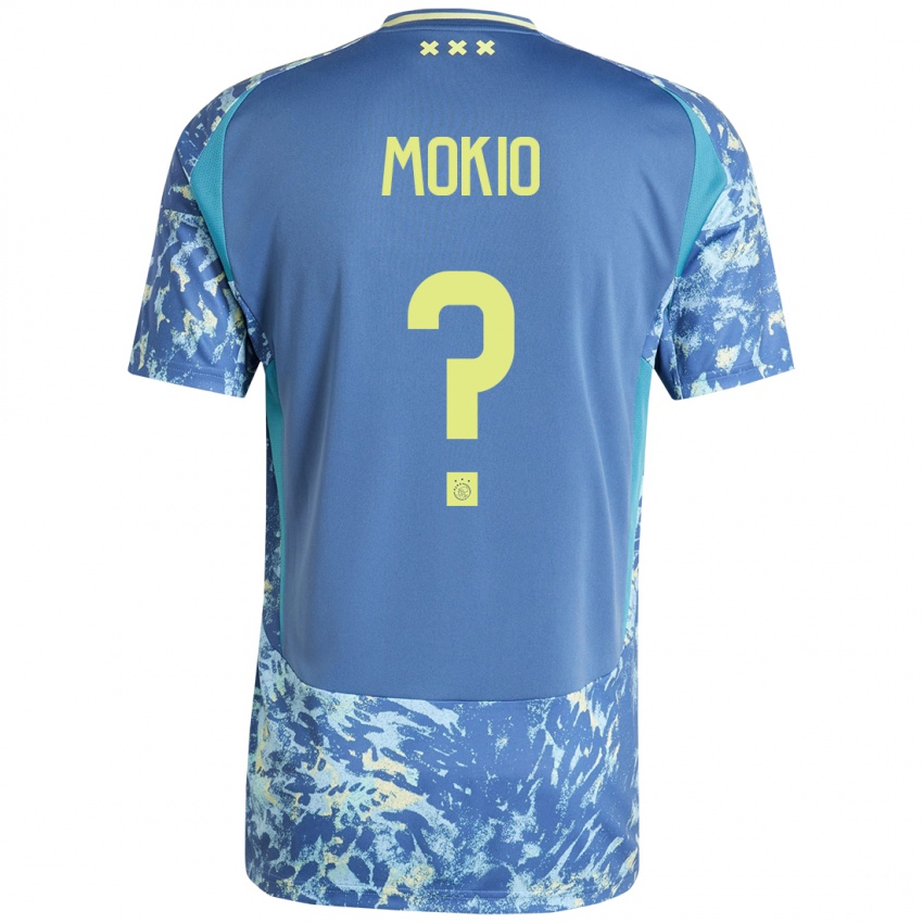 Niño Camiseta Jorthy Mokio #0 Gris Azul Amarillo 2ª Equipación 2024/25 La Camisa Perú