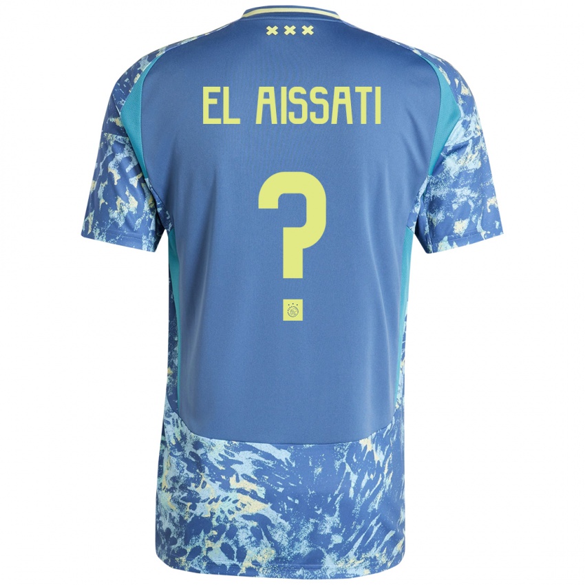 Niño Camiseta Yasser El Aissati #0 Gris Azul Amarillo 2ª Equipación 2024/25 La Camisa Perú