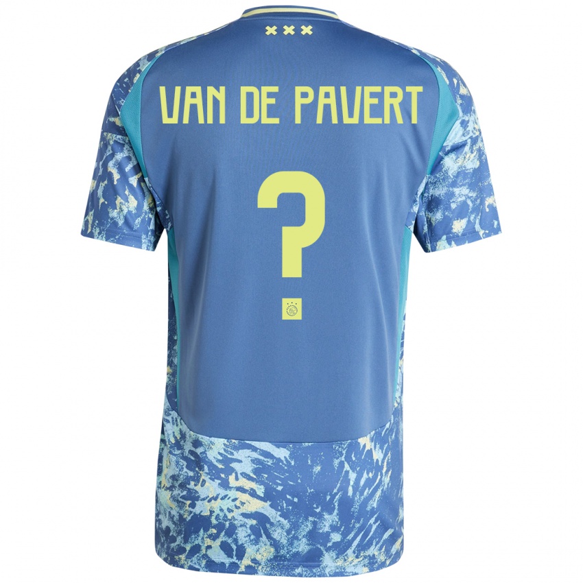 Niño Camiseta Ryan Van De Pavert #0 Gris Azul Amarillo 2ª Equipación 2024/25 La Camisa Perú