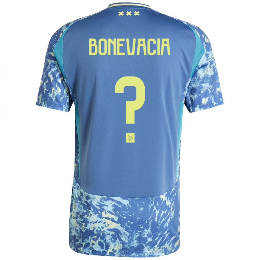 Niño Camiseta Giuliano Bonevacia #0 Gris Azul Amarillo 2ª Equipación 2024/25 La Camisa Perú