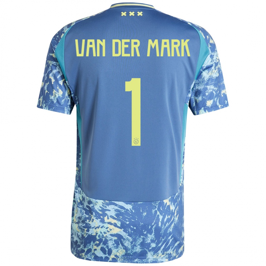 Niño Camiseta Jesper Van Der Mark #1 Gris Azul Amarillo 2ª Equipación 2024/25 La Camisa Perú