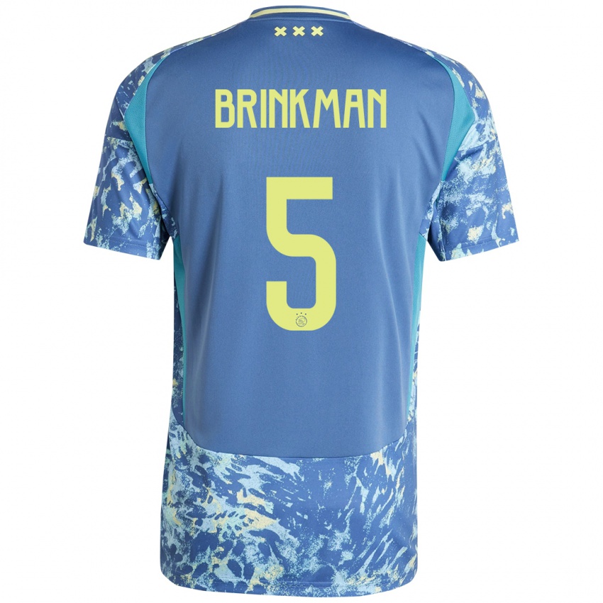 Niño Camiseta Tim Brinkman #5 Gris Azul Amarillo 2ª Equipación 2024/25 La Camisa Perú