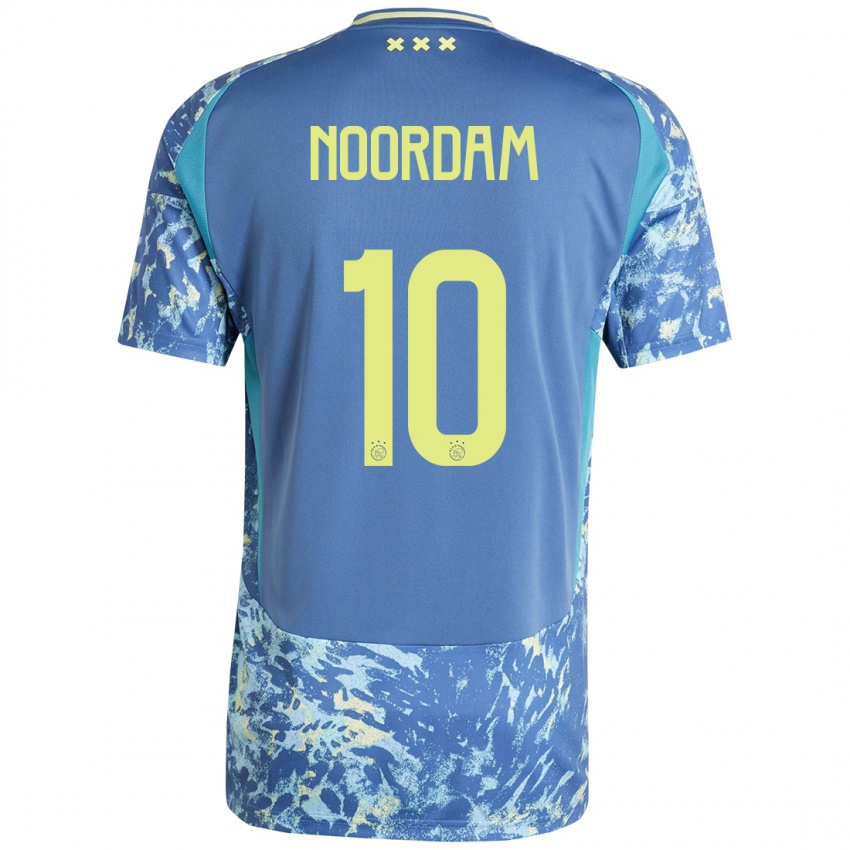 Niño Camiseta Nadine Noordam #10 Gris Azul Amarillo 2ª Equipación 2024/25 La Camisa Perú