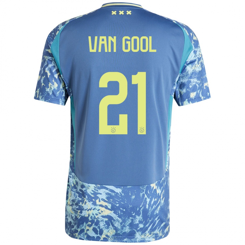 Niño Camiseta Rosa Van Gool #21 Gris Azul Amarillo 2ª Equipación 2024/25 La Camisa Perú