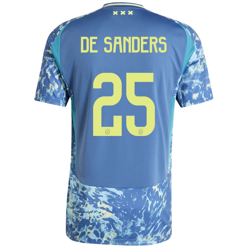 Niño Camiseta Kay-Lee De Sanders #25 Gris Azul Amarillo 2ª Equipación 2024/25 La Camisa Perú