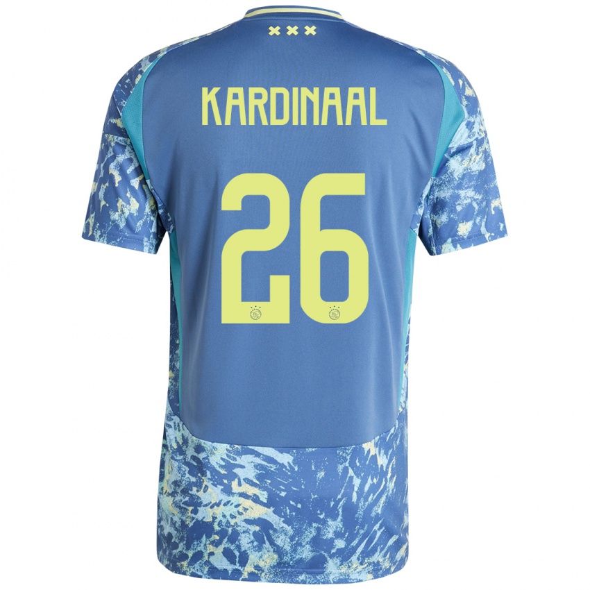 Niño Camiseta Isa Kardinaal #26 Gris Azul Amarillo 2ª Equipación 2024/25 La Camisa Perú