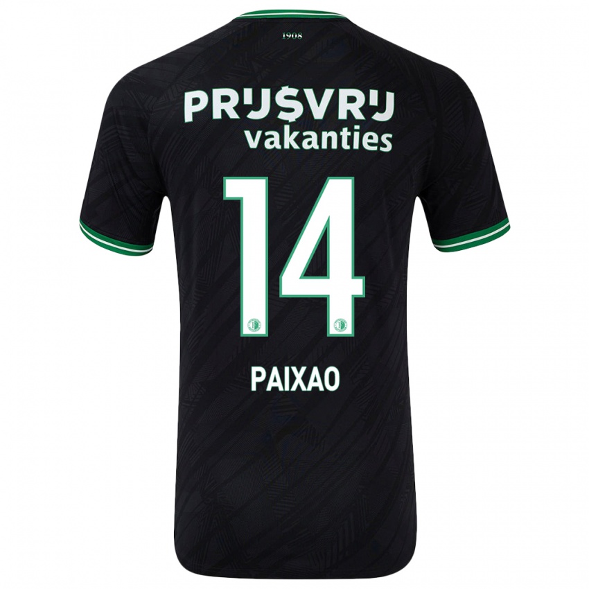 Niño Camiseta Igor Paixão #14 Negro Verde 2ª Equipación 2024/25 La Camisa Perú