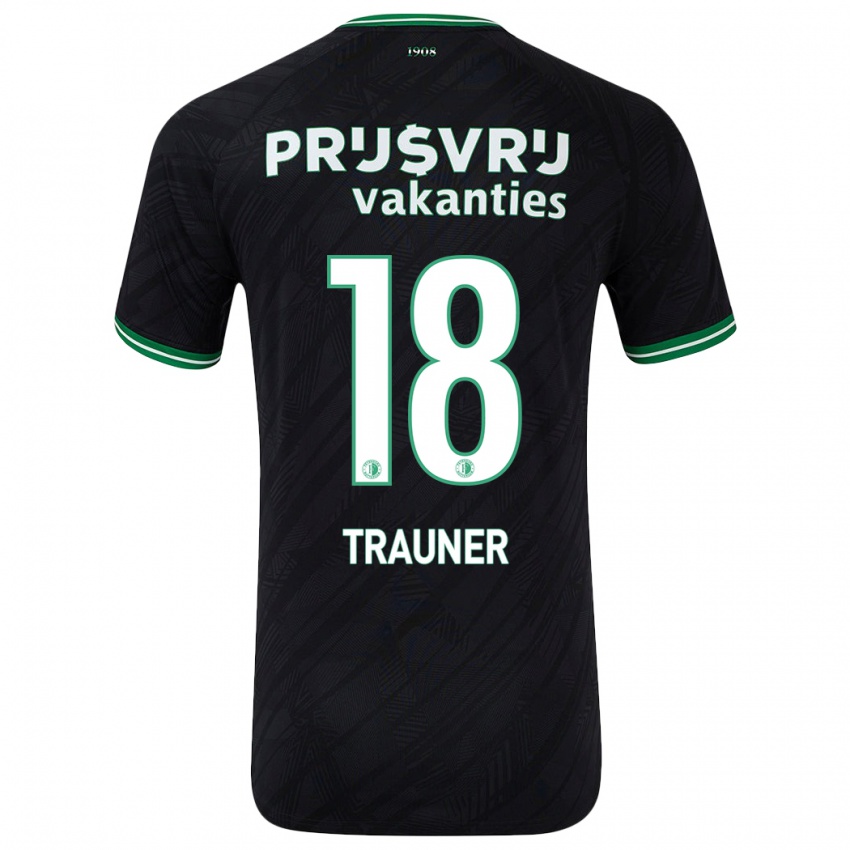 Niño Camiseta Gernot Trauner #18 Negro Verde 2ª Equipación 2024/25 La Camisa Perú