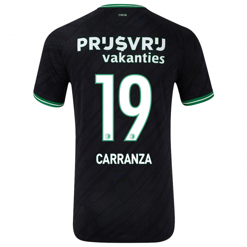 Niño Camiseta Julián Carranza #19 Negro Verde 2ª Equipación 2024/25 La Camisa Perú