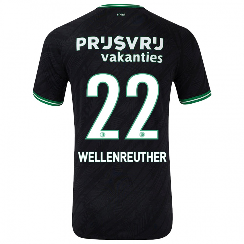 Niño Camiseta Timon Wellenreuther #22 Negro Verde 2ª Equipación 2024/25 La Camisa Perú