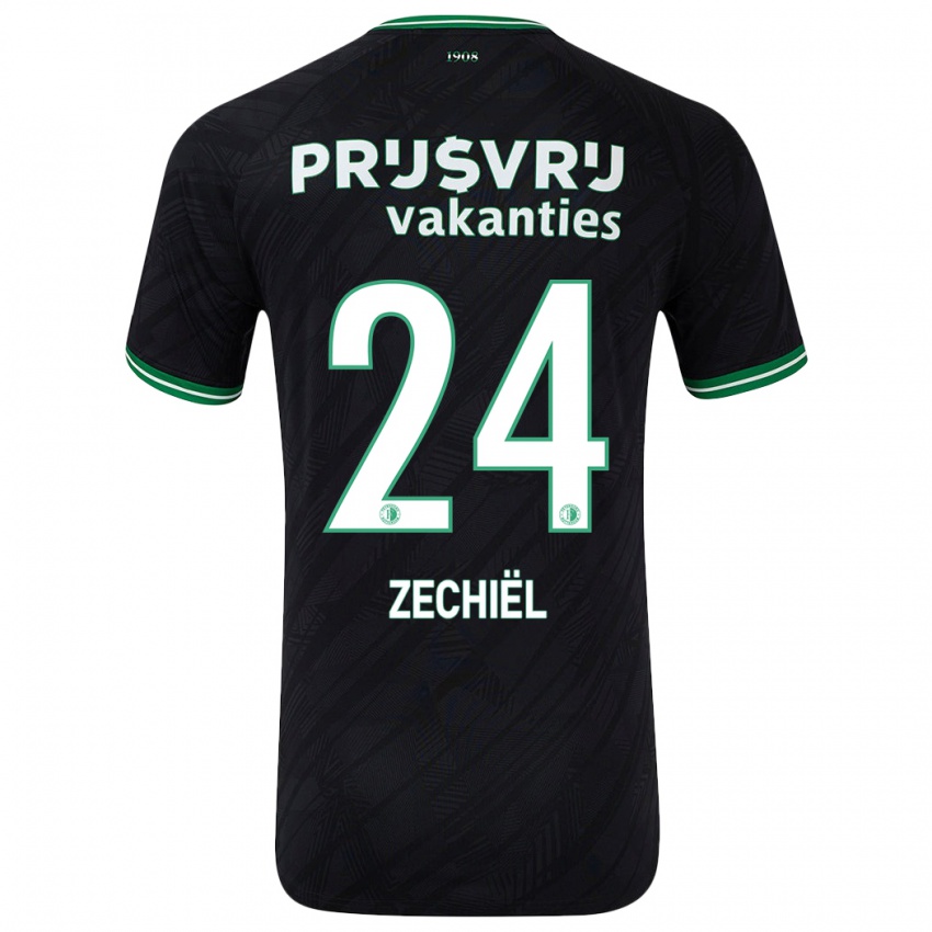 Niño Camiseta Gjivai Zechiel #24 Negro Verde 2ª Equipación 2024/25 La Camisa Perú