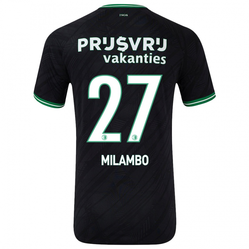 Niño Camiseta Antoni Milambo #27 Negro Verde 2ª Equipación 2024/25 La Camisa Perú