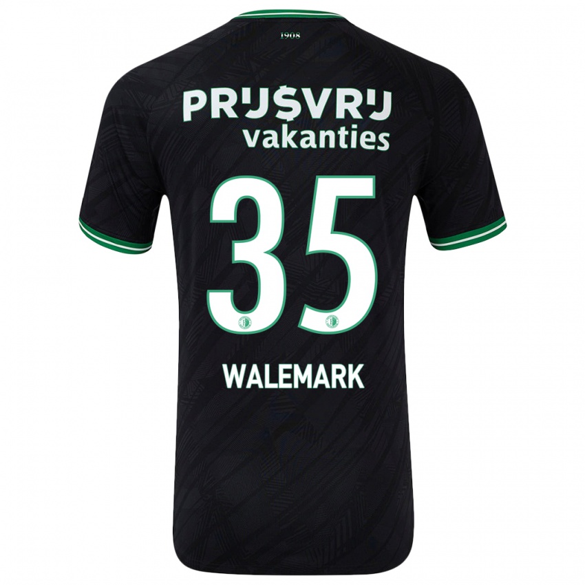 Niño Camiseta Patrik Walemark #35 Negro Verde 2ª Equipación 2024/25 La Camisa Perú