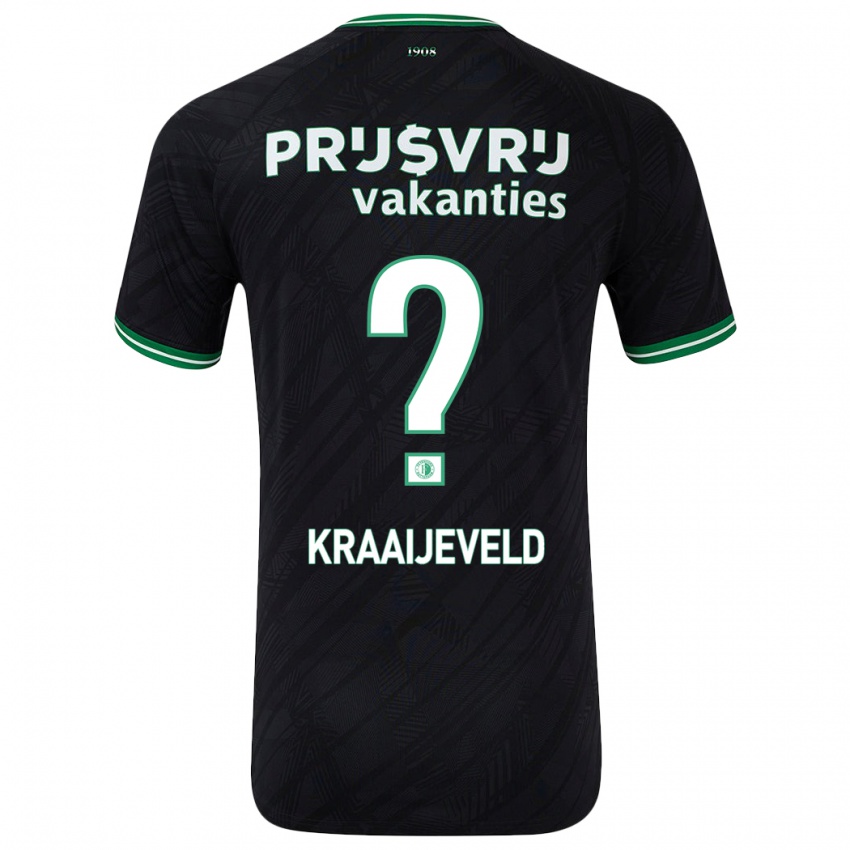 Niño Camiseta Thijs Kraaijeveld #0 Negro Verde 2ª Equipación 2024/25 La Camisa Perú