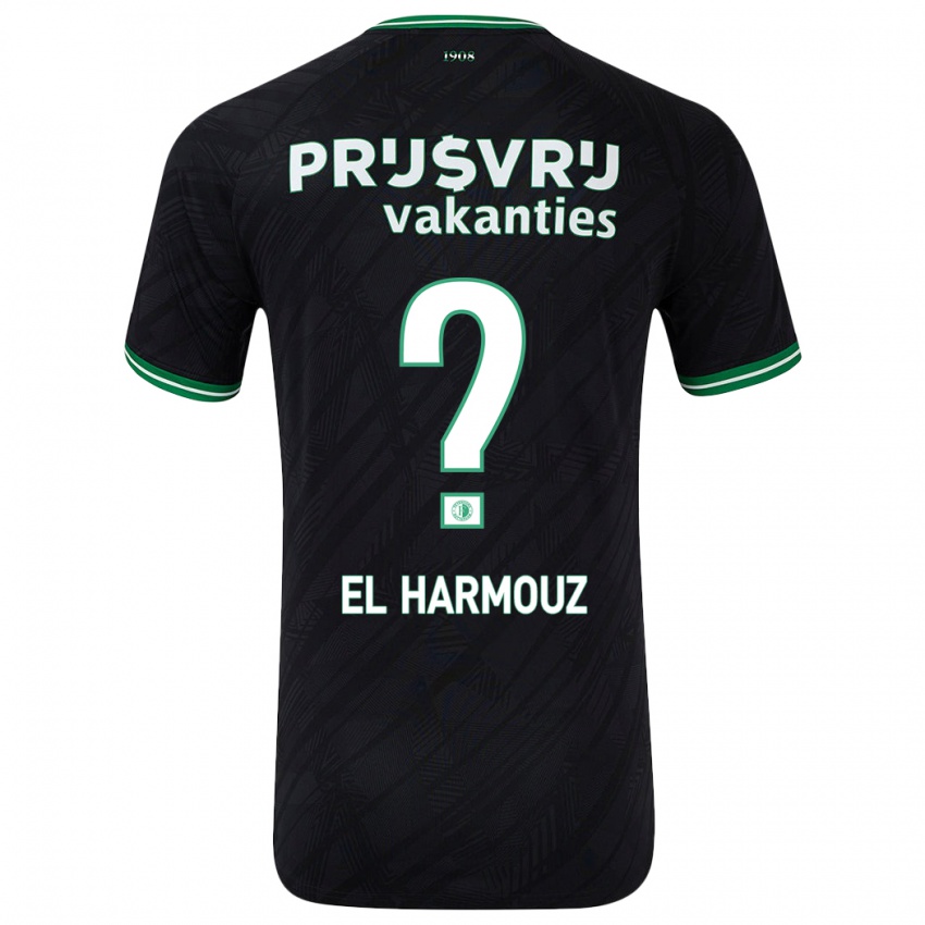 Niño Camiseta Nassim El Harmouz #0 Negro Verde 2ª Equipación 2024/25 La Camisa Perú