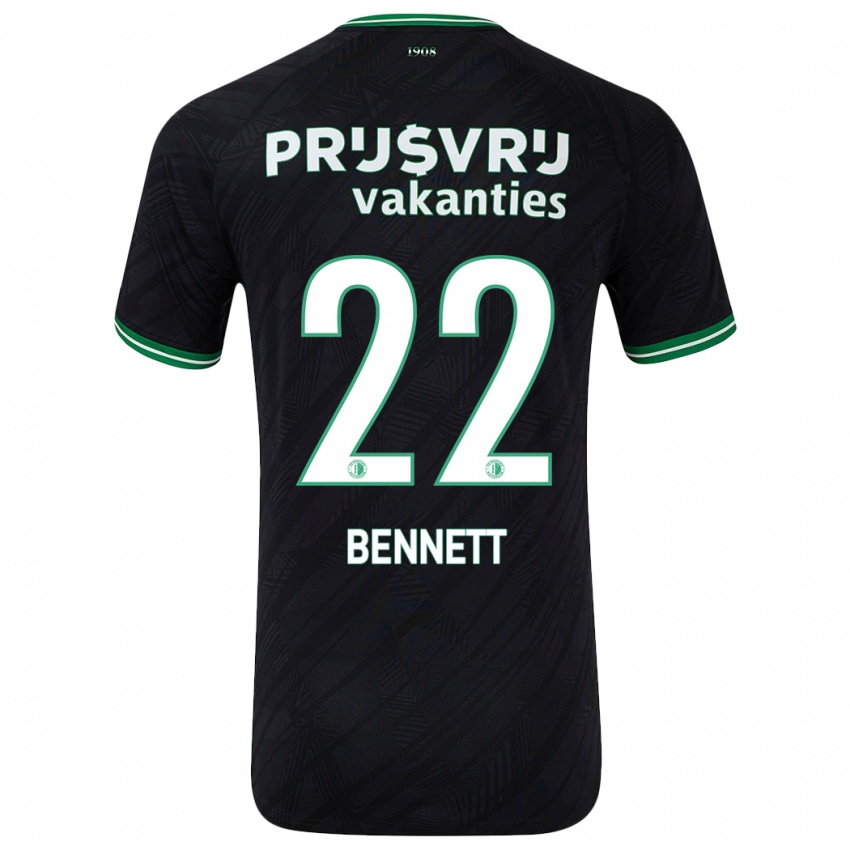 Niño Camiseta Walter Bennett #22 Negro Verde 2ª Equipación 2024/25 La Camisa Perú