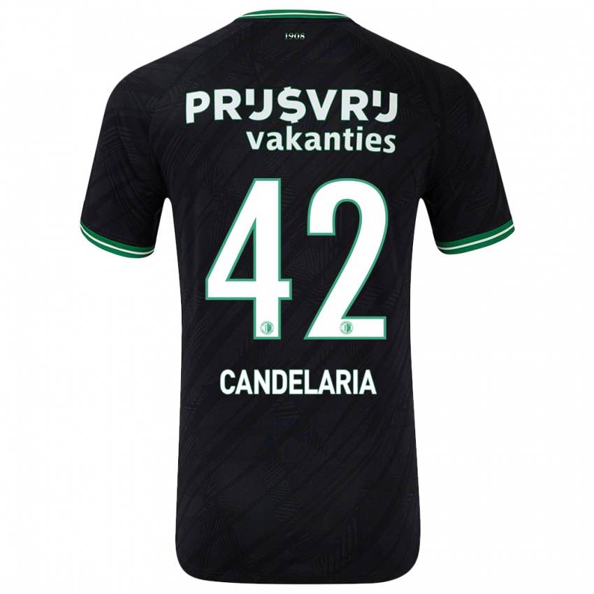 Niño Camiseta Jayden Candelaria #42 Negro Verde 2ª Equipación 2024/25 La Camisa Perú