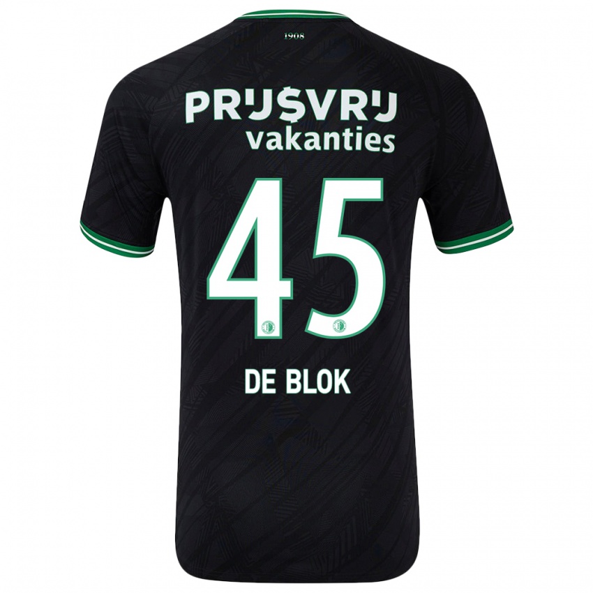 Niño Camiseta Lars De Blok #45 Negro Verde 2ª Equipación 2024/25 La Camisa Perú