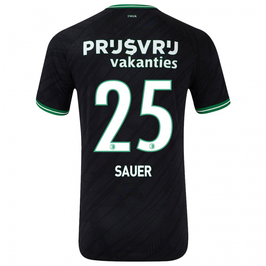 Niño Camiseta Leo Sauer #25 Negro Verde 2ª Equipación 2024/25 La Camisa Perú