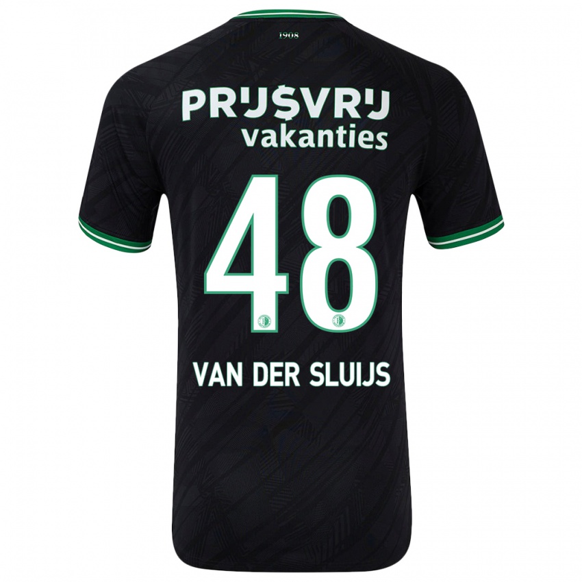 Niño Camiseta Joep Van Der Sluijs #48 Negro Verde 2ª Equipación 2024/25 La Camisa Perú